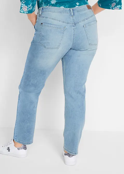 Jeans elasticizzati straight,  vita media, bonprix