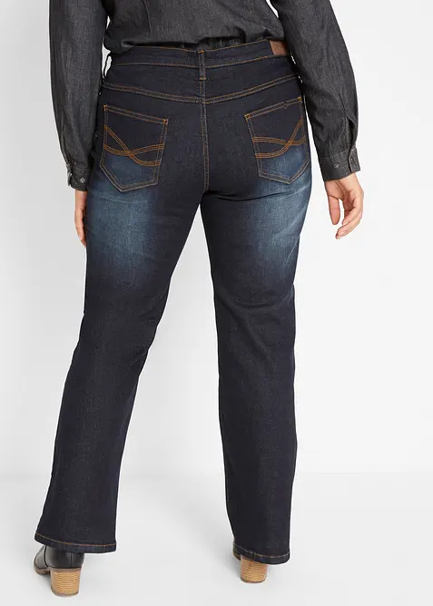 Jeans bootcut con effetto modellante, vita media, bonprix