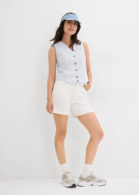 Bermuda in jeans, vita media, bonprix