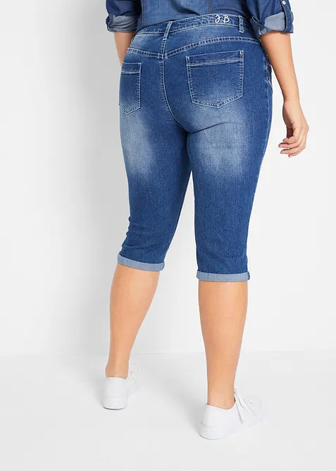 Jeans cropped straight, a vita media, bonprix