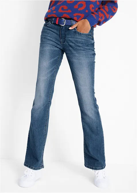 Jeans bootcut elasticizzati confortevoli, vita media, bonprix