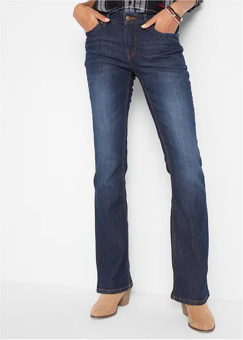Jeans bootcut elasticizzati confortevoli, vita media, bonprix
