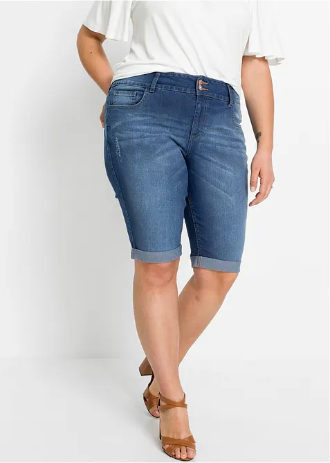 Bermuda in jeans, vita media, bonprix
