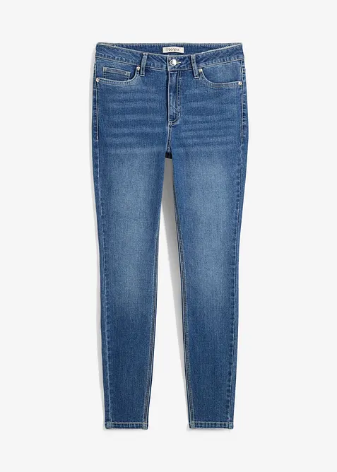 Jeans skinny elasticizzati cropped, a vita media, bonprix