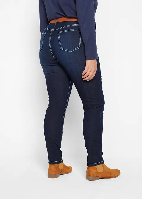 Jeans skinny con cuciture a contrasto,  vita media, bonprix