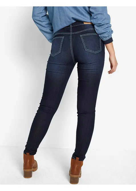 Jeans skinny con cuciture a contrasto,  vita media, bonprix