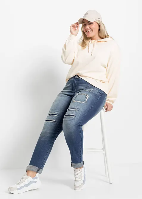 Jeans boyfriend, vita media, bonprix