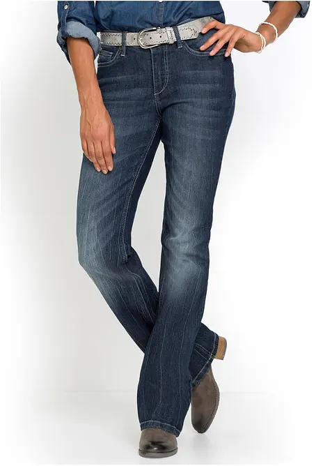 Jeans bootcut elasticizzati confortevoli, vita alta, bonprix