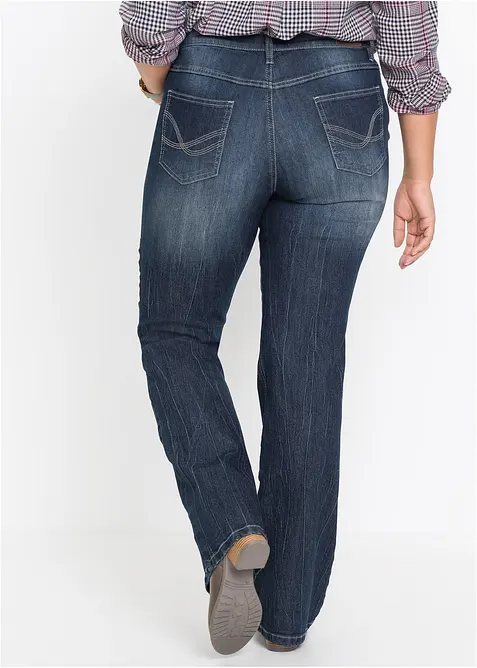 Jeans bootcut elasticizzati confortevoli, vita alta, bonprix