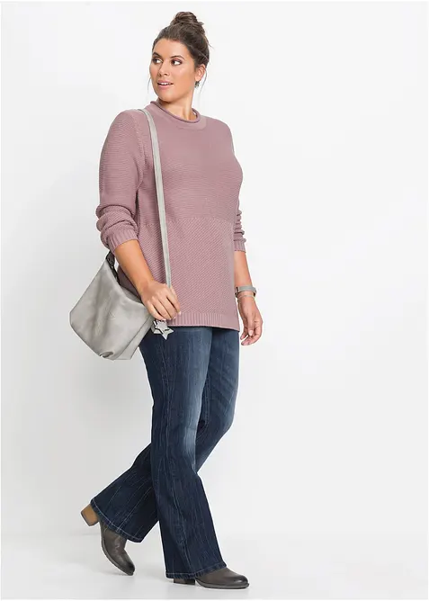 Jeans bootcut elasticizzati confortevoli, vita alta, bonprix