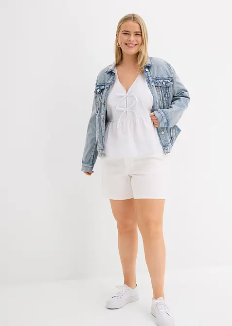 Bermuda in jeans, vita media, bonprix