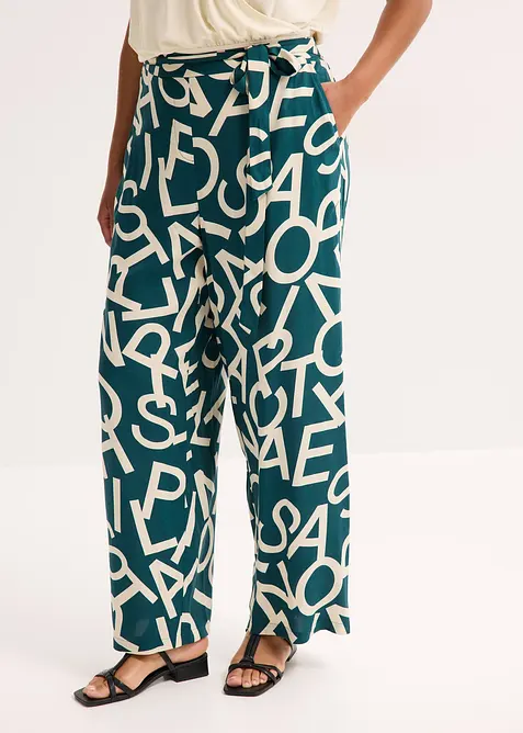 Pantaloni larghi con cintura da annodare, bonprix