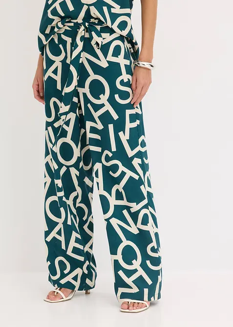 Pantaloni larghi con cintura da annodare, bonprix