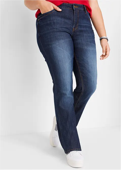 Jeans bootcut elasticizzati confortevoli, vita media, bonprix