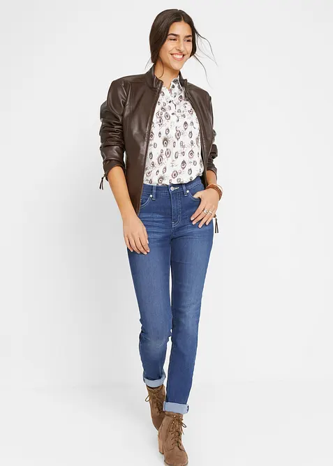 Jeans slim elasticizzati, vita media, bonprix