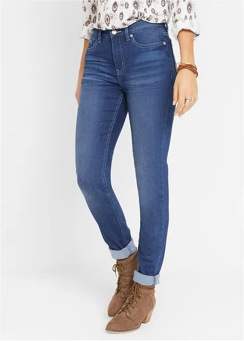 Jeans slim elasticizzati, vita media, bonprix