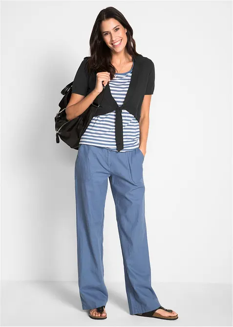 Pantaloni a palazzo in misto lino, bonprix