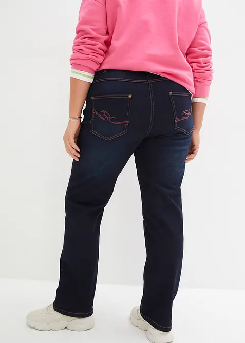 Jeans dritti con girovita comodo, vita media, bonprix