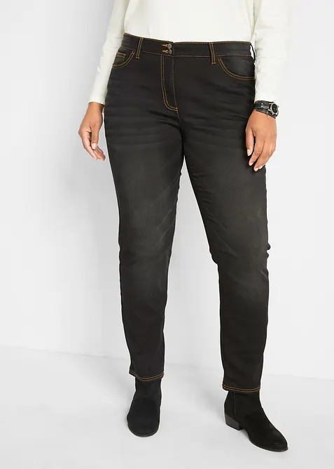 Jeans termici a gamba dritta con girovita comodo, vita media, bonprix