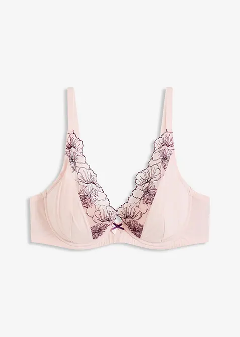 Reggiseno con coppe preformate e ricami delicati, bonprix
