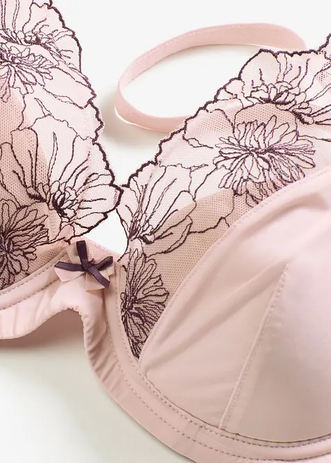Reggiseno con coppe preformate e ricami delicati, bonprix