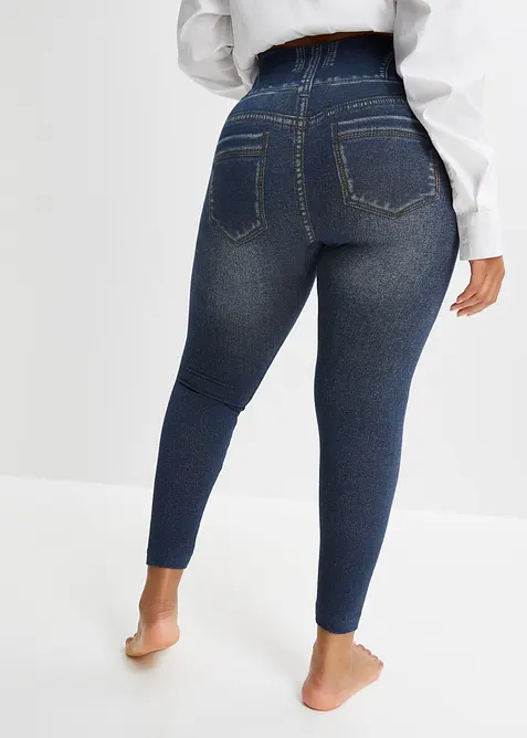 Leggings effetto jeans senza cuciture con effetto modellante forte, bonprix