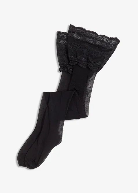 Collant autoreggenti con pizzo 20 den, bonprix