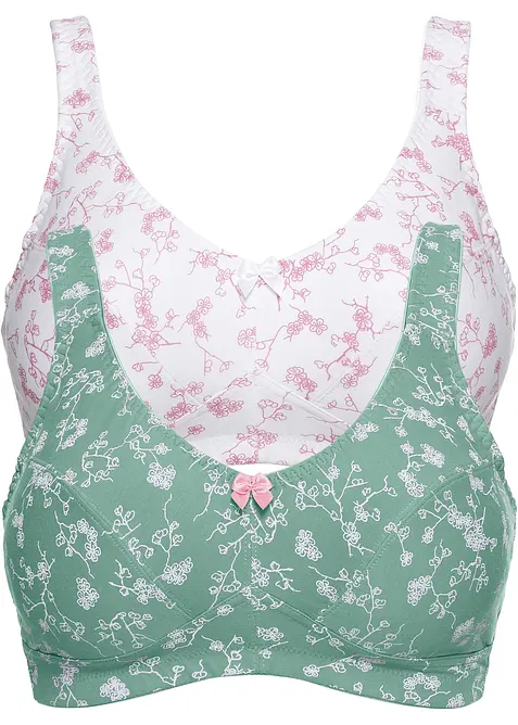 Reggiseno senza ferretto con cotone biologico morbido (pacco da 2), bonprix