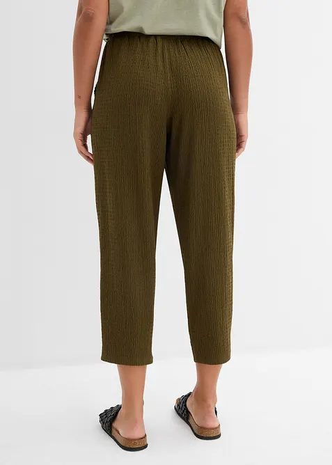 Pantaloni larghi in jersey operato, bonprix