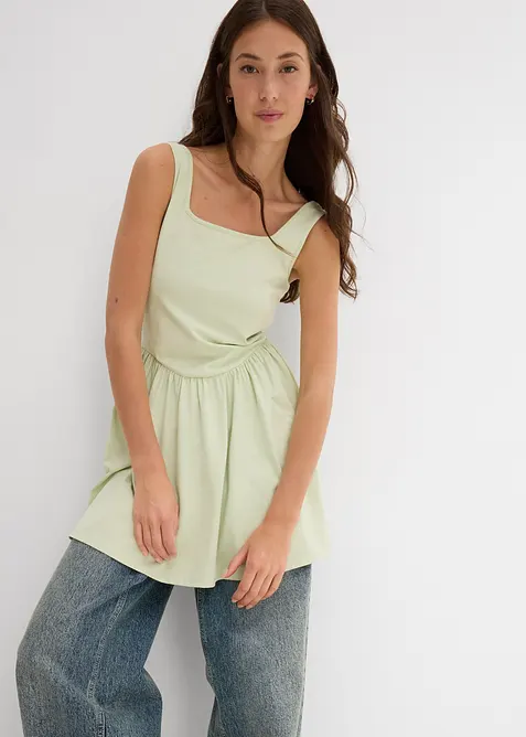 Top lungo in misto cotone elasticizzato, bonprix