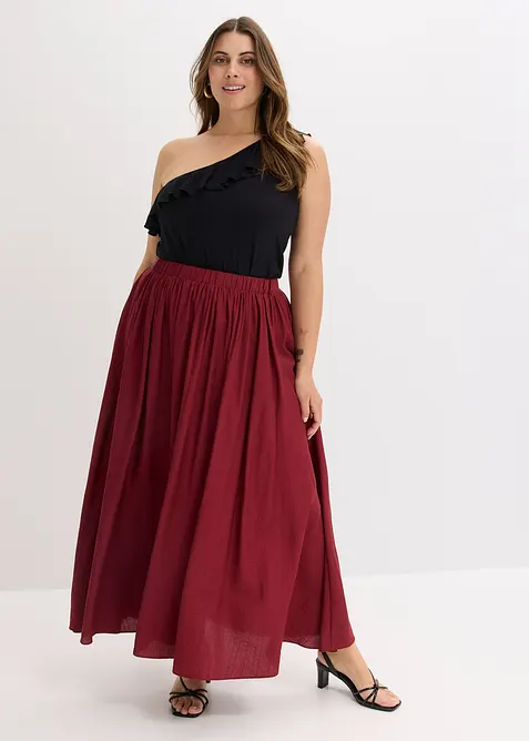 Gonna lunga in crinkle strutturato, bonprix