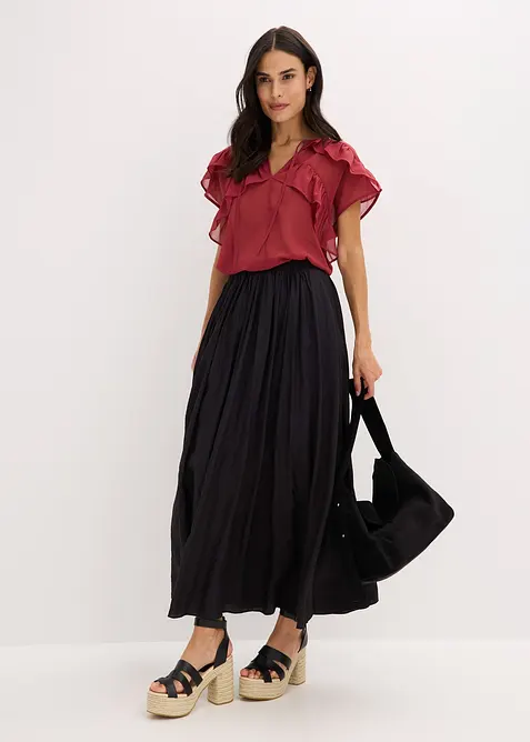 Gonna lunga in crinkle strutturato, bonprix