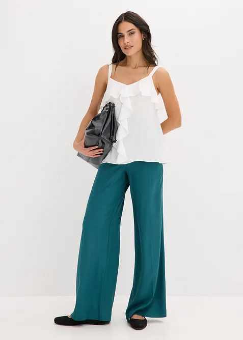 Top con spalline sottili in satin lucido, bonprix