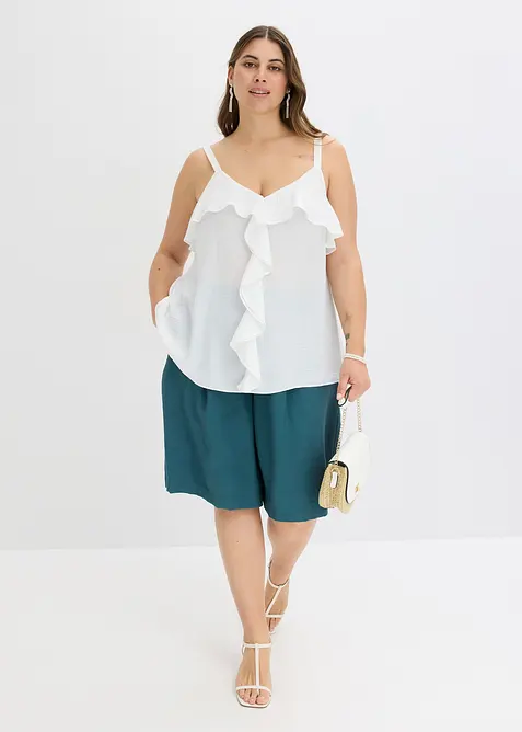 Top con spalline sottili in satin lucido, bonprix