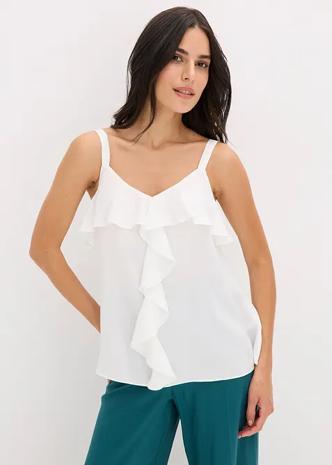Top con spalline sottili in satin lucido, bonprix
