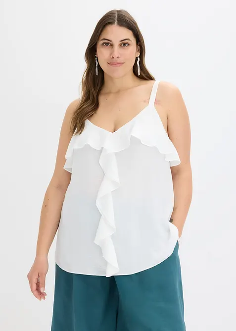 Top con spalline sottili in satin lucido, bonprix