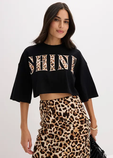 T-shirt cropped in puro cotone biologico, bonprix