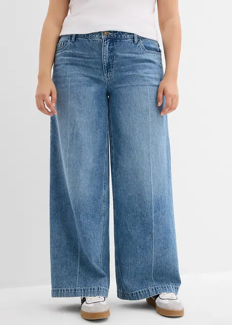 Jeans wide leg extra lunghi low stretch, vita media, bonprix
