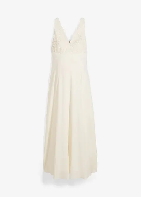 Abito da sposa prémaman con pizzo, satin e georgette, bonprix