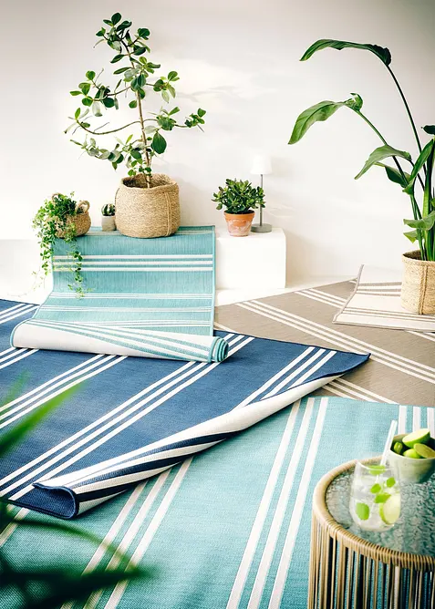 Tappeto da interno ed esterno double-face con righe, bonprix