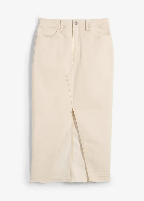 Gonna di jeans con spacco, bonprix