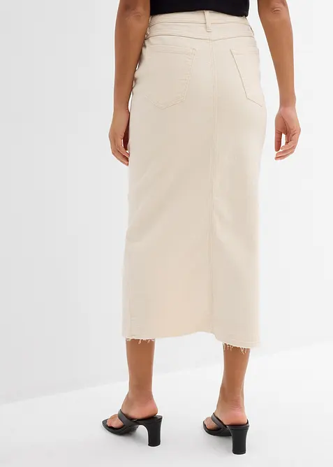 Gonna di jeans con spacco, bonprix