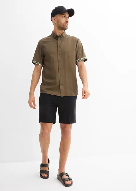 Camicia a maniche corte in viscosa, slim fit, bonprix