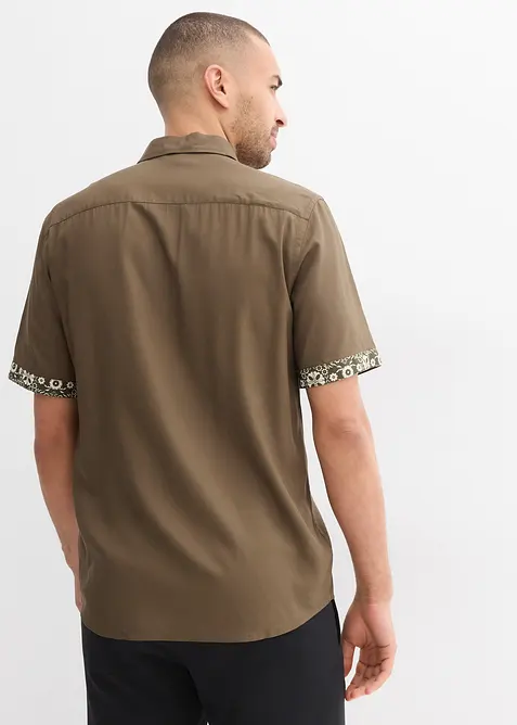 Camicia a maniche corte in viscosa, slim fit, bonprix