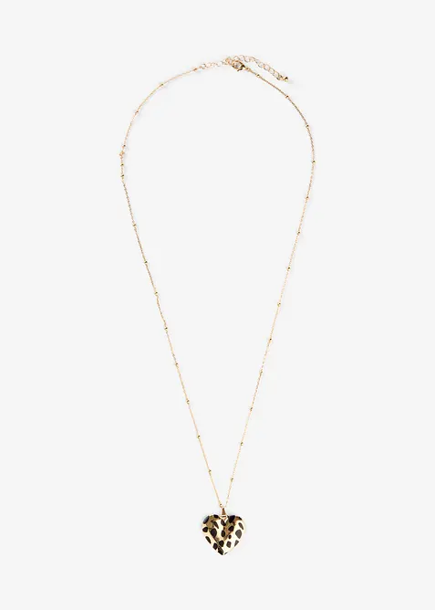 Collana con cuore leopardato, bonprix