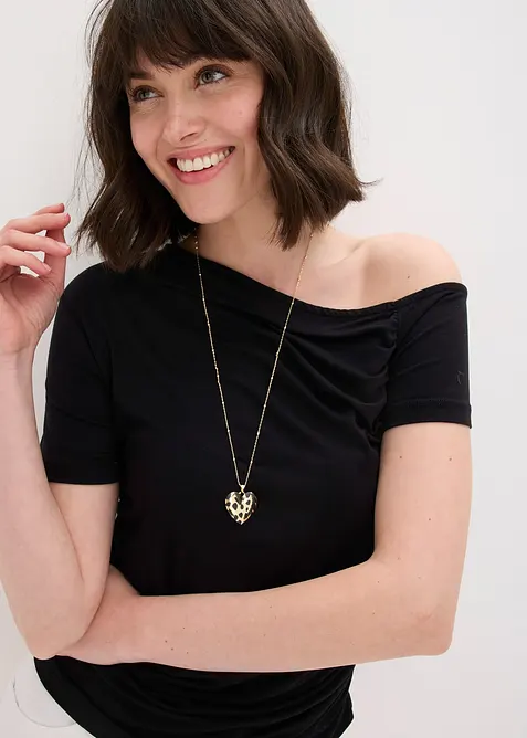 Collana con cuore leopardato, bonprix