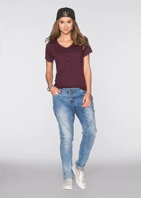 T-shirt con bottoni, bonprix