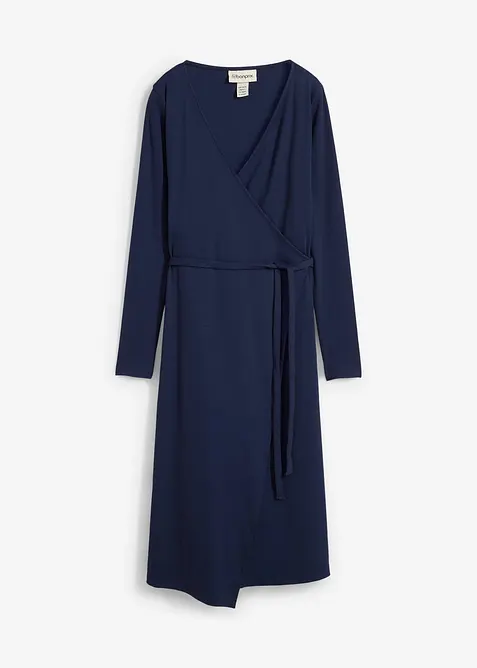 Abito pr&eacute;maman a portafoglio per la gravidanza e oltre in cotone biologico a coste, bonprix