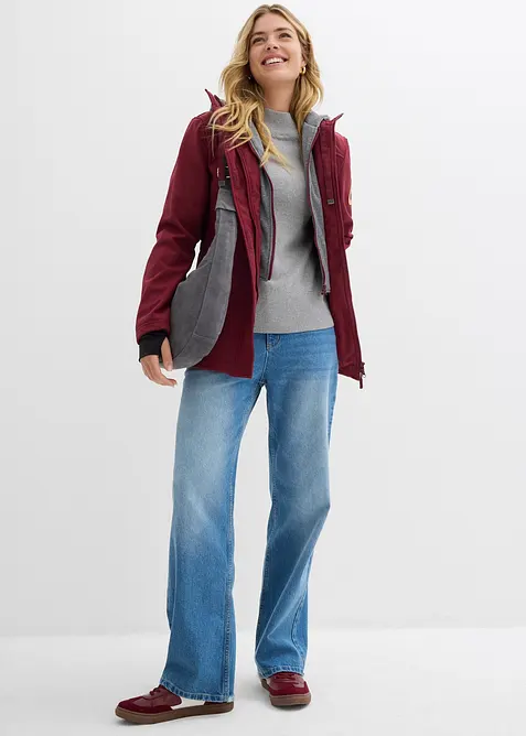 Giacca lunga 2 in 1 in softshell idrorepellente, bonprix