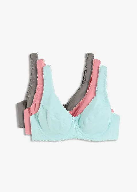 Reggiseno con ferretto e cotone biologico morbido (pacco da 3), bonprix